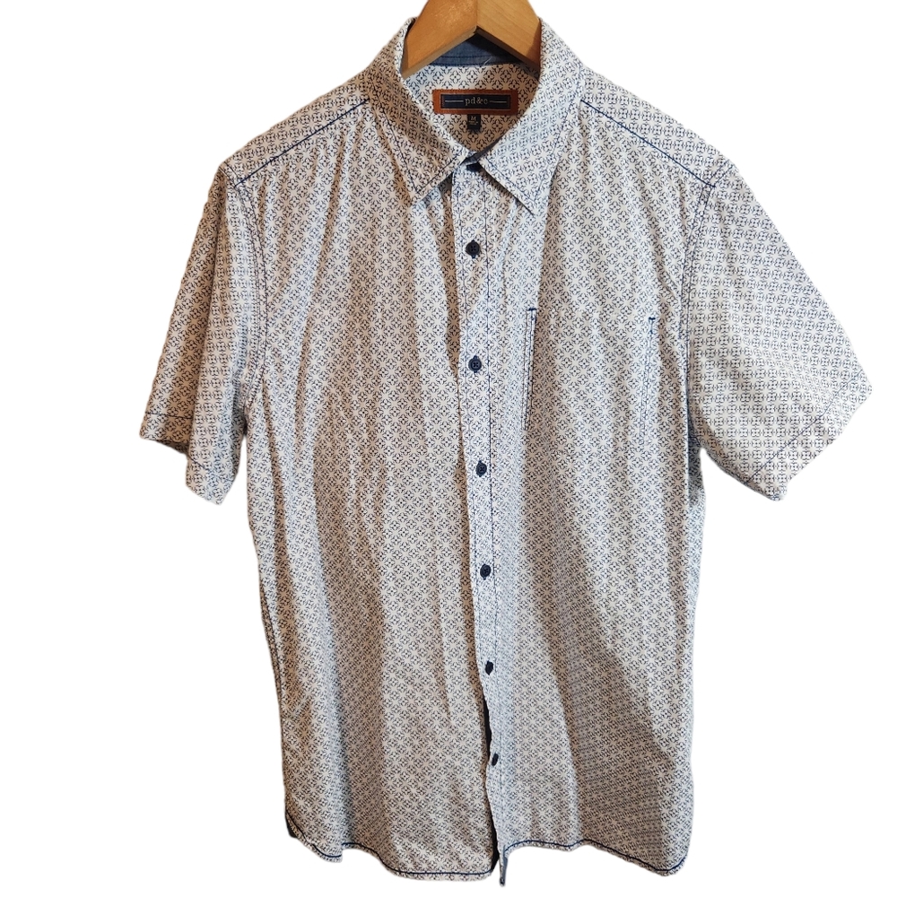 Pd & C Printed Men's Causal Button Up Shirt